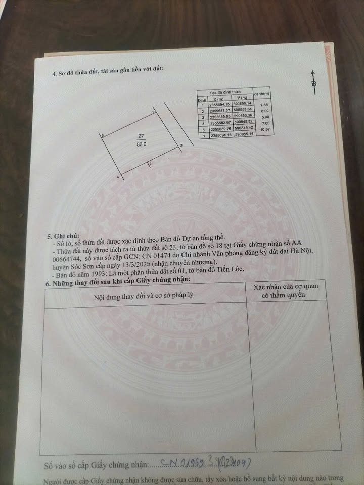 Lô đất Tân Minh - Sóc Sơn 82m² giá 1.5 tỷ - Sổ đỏ chính chủ, thuận tiện xây dựng!