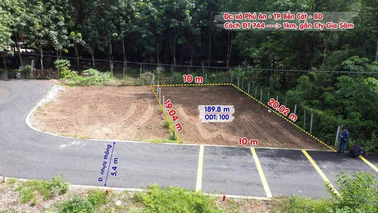 Đất nền Phú An, Bến Cát 100m² giá 1.7 tỷ - Đường nhựa 5m thông thoáng!