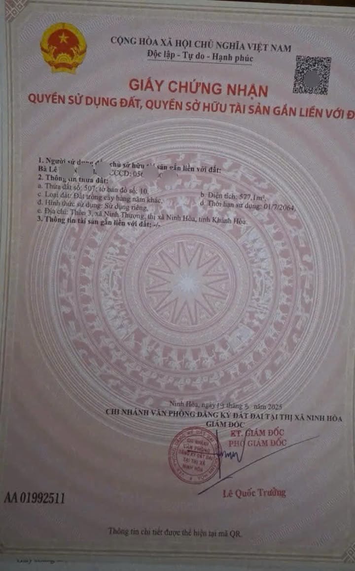 Lô đất Thôn 3 Ninh Thượng 577.1m² giá chỉ 295 triệu - Cần ra gấp!