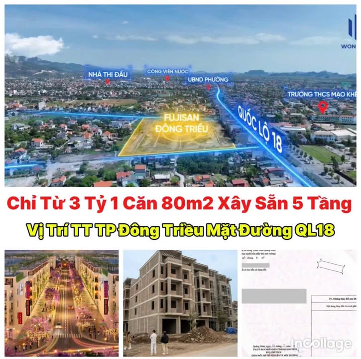 Shophouse Đông Triều 370m² giá 3 tỷ - Vị trí đắc địa, hoàn thiện 100%!