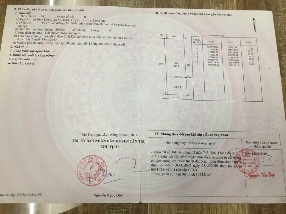 Đất nền Mỹ Bình, Tân Trụ, Long An 2000m² giá 13.5 tỷ - Đầu tư sinh lời ngay!