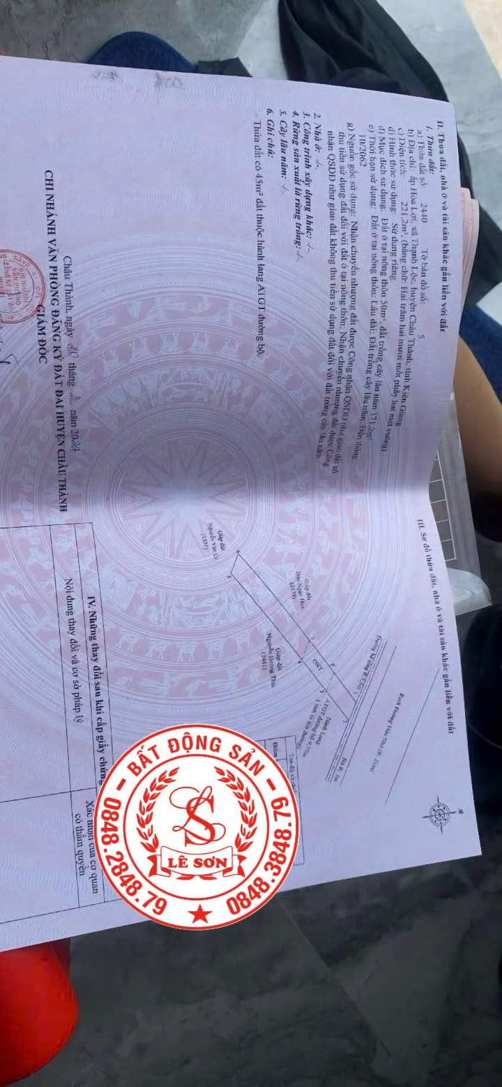 Đất nền ấp Hòa Lợi, xã Thạnh Lộc, An Giang 221m² giá 360 triệu - Sổ hồng chính chủ!