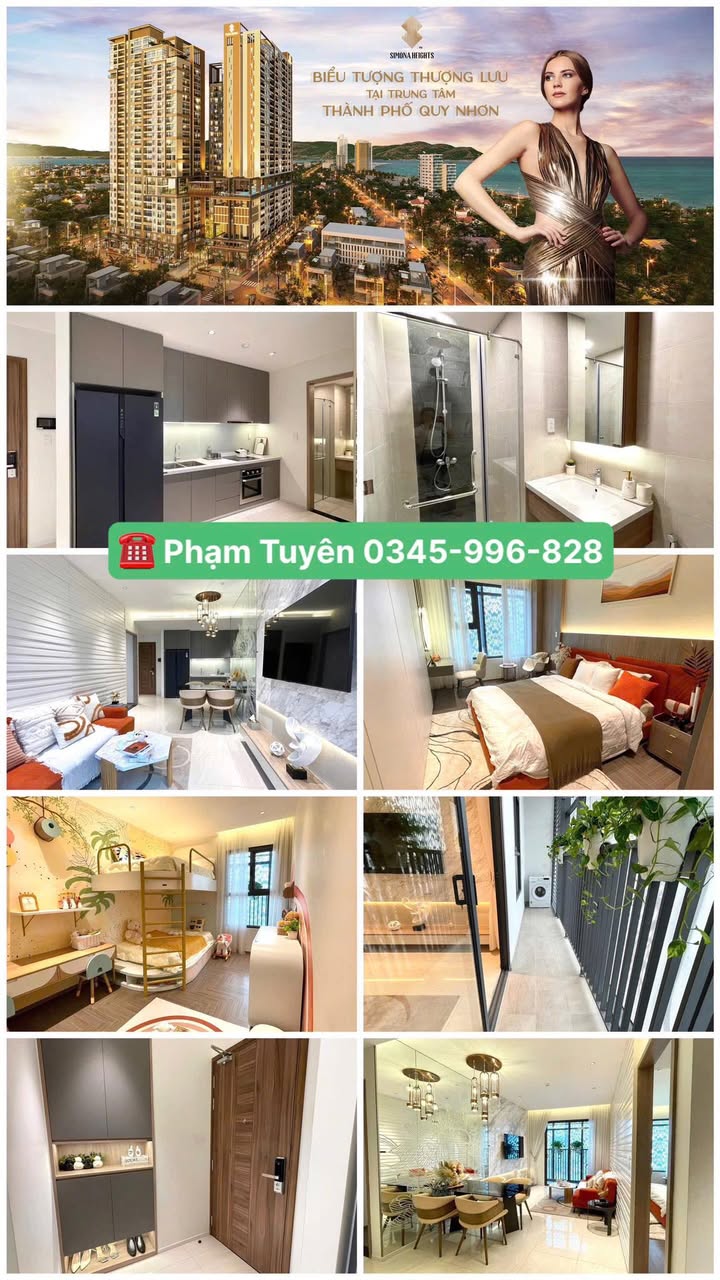 Căn hộ Simon Heights Quy Nhơn 45m² giá 2.1 tỷ - Đầu tư sinh lời hấp dẫn!