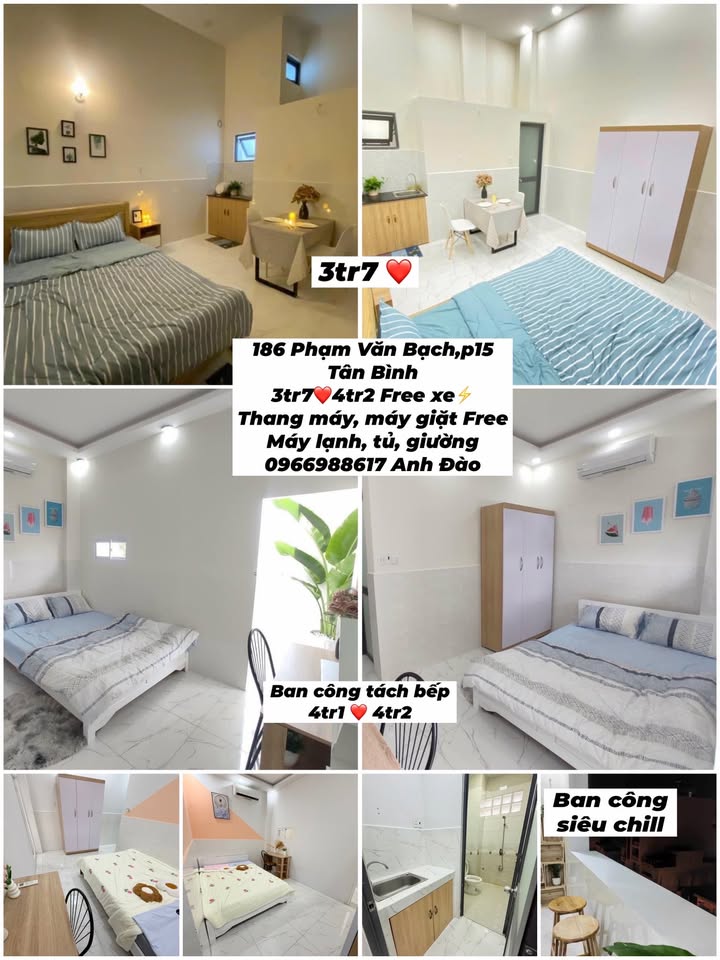 Căn hộ dịch vụ 1 PN Tân Bình 186m² - Gần sân bay T3, tiện nghi đầy đủ!