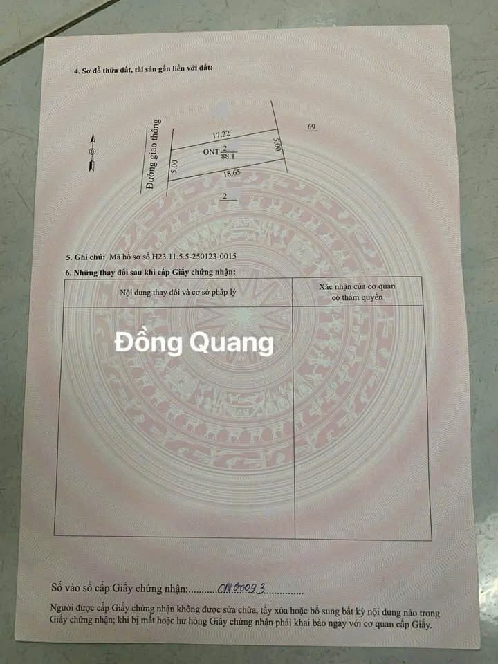 Đất thổ cư Đồng Quang, Gia Lộc 88m² giá 900 triệu - Đường bê tông rộng rãi, không gian thoáng đãng!