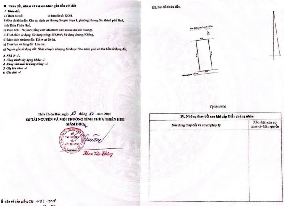 Đất Hương Sơ Huế 156m² giá 18 triệu - Sẵn sàng khai thác ngay!