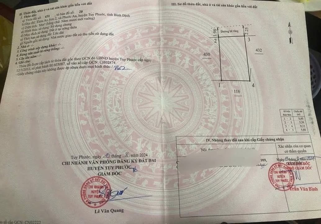 Đất Phước An, Tuy Phước 50m² giá 1xx - Sổ hồng chính chủ, thương lượng ngay!