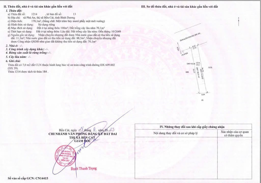 Đất nền đường Phú An 018, Bến Cát 170m² giá chỉ 2.1 tỷ - Kinh doanh sầm uất!