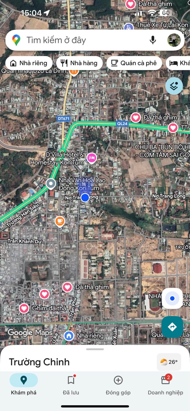 Đất mặt tiền Nơ Trang Long, Kon Tum 50m² giá 1 tỷ - Đầu tư sinh lời nhanh!