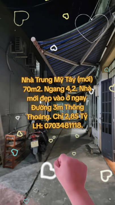 Nhà cấp 4 Trung Mỹ Tây, Quận 12 - 70m² chỉ 2.85 tỷ - Vào ở ngay!