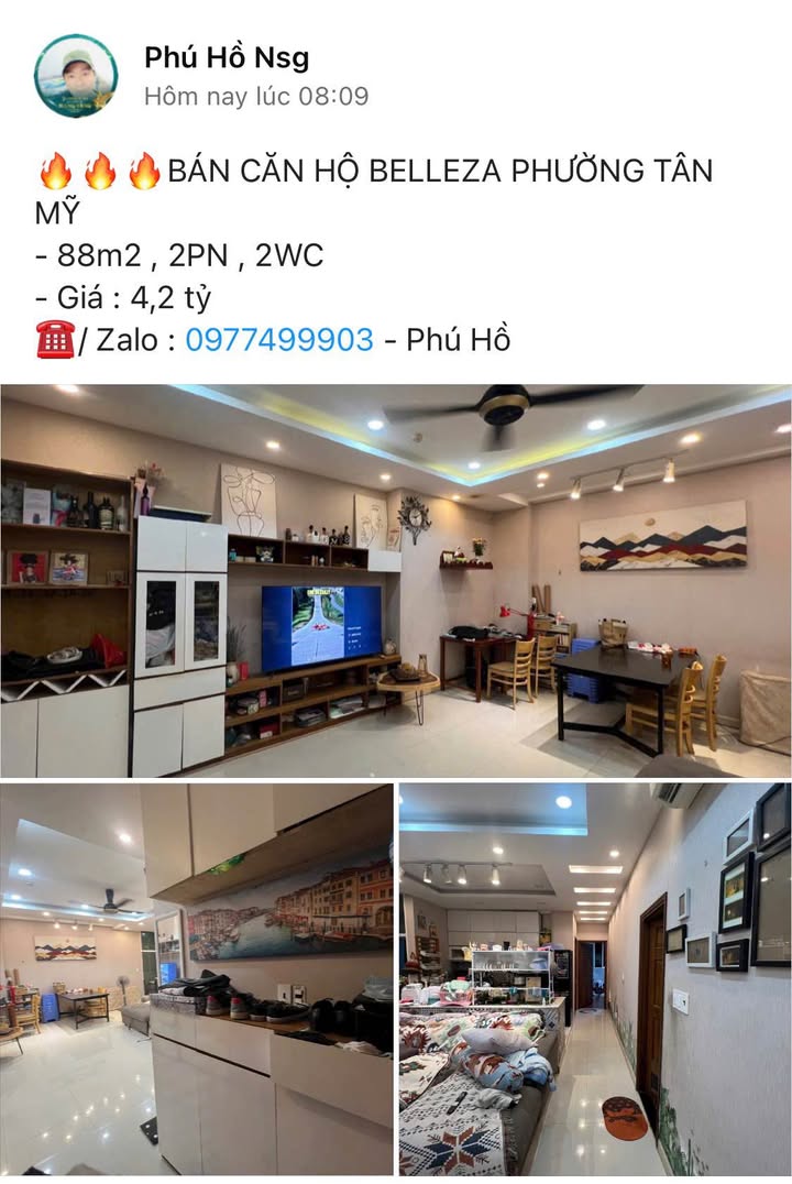 Căn hộ Belleza Tân Mỹ 88m² giá 4.2 tỷ - Sẵn sàng vào ở ngay!