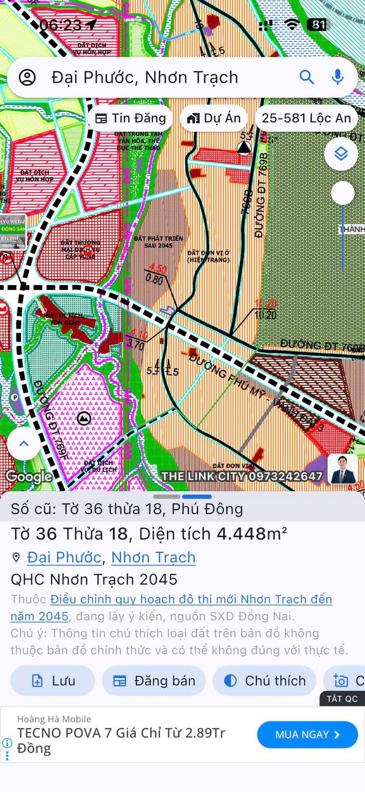 Đất nền Phú Đông Nhơn Trạch 50.000m² giá 200 tỷ - Cơ hội đầu tư sinh lời cao!