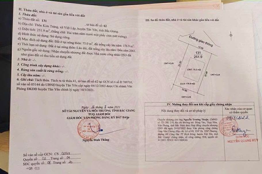 Đất nền Kim Tràng, Việt Lập, Tân Yên 200m² - Giá thương lượng hấp dẫn!