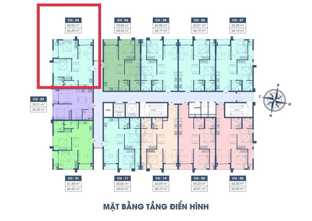 Căn hộ góc Toà The Point Vinh 66m² giá 1.8 tỷ - Gần bàn giao quý 1/2026!