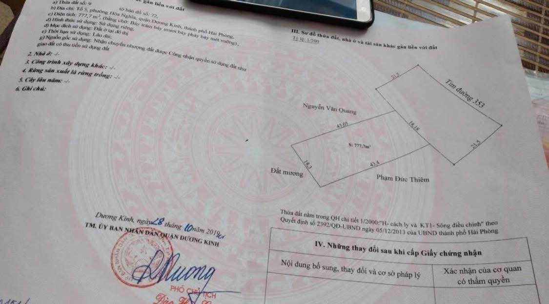 Đất nền Dương Kinh Hải Phòng 777m² - Cơ hội đầu tư tuyệt vời!