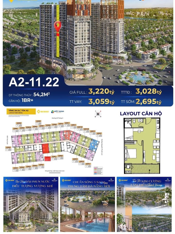 Căn hộ Studio Cora Tower Đà Nẵng 36m² giá 2 tỷ - Hàng hiếm sở hữu lâu dài!