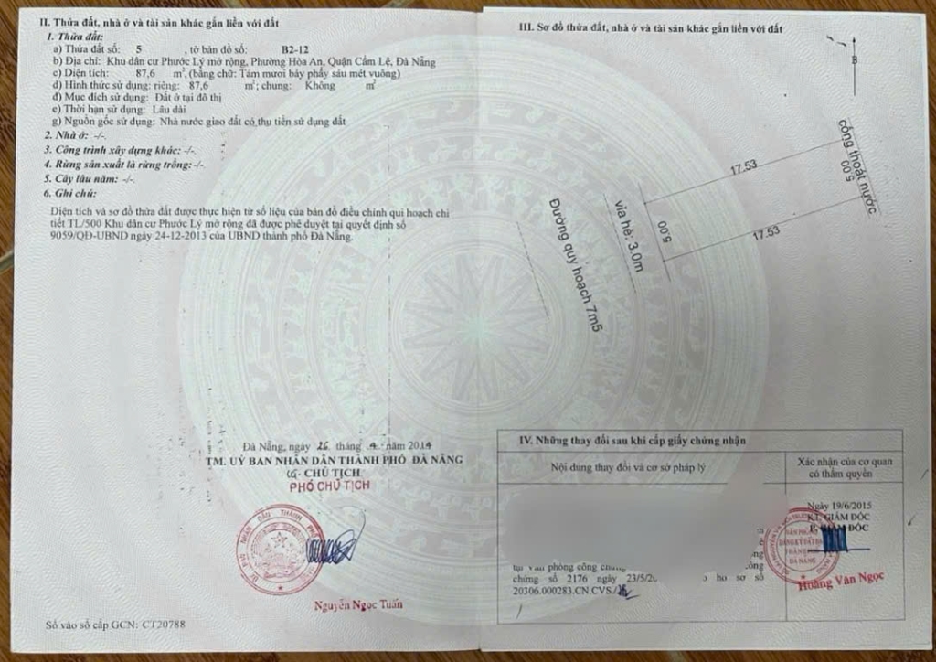 Đất nền đường Nguyễn Công Triều 87.5m² giá 5.25 tỷ - Khu dân cư yên tĩnh, dân trí cao