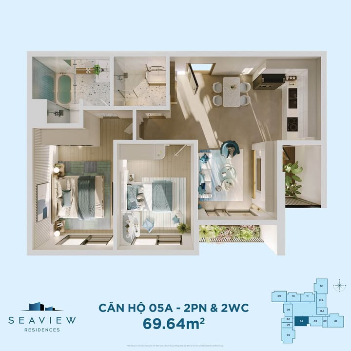 Căn hộ Ecopark Vinh 69m² giá 3 tỷ - Thiết kế tối ưu view quảng trường