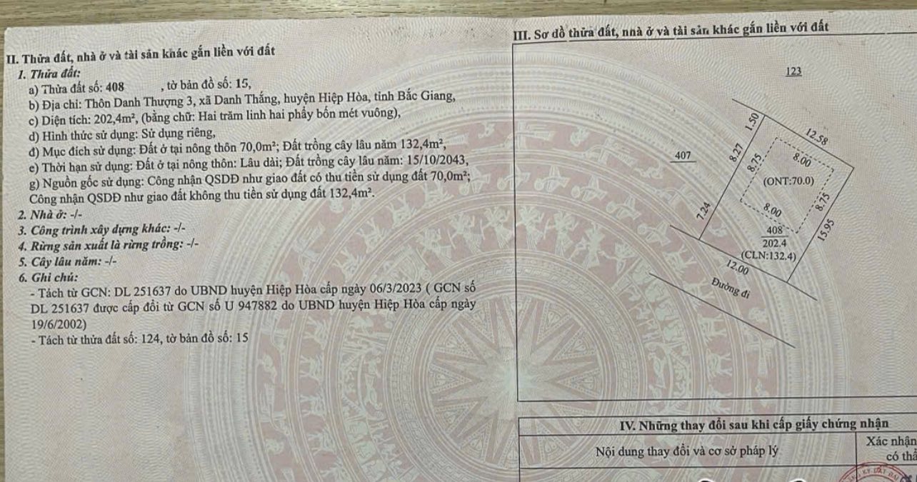 Đất nền Hiệp Hòa Bắc Giang 202m² giá 3 tỷ - Mặt tiền 12m, nở hậu đẹp!