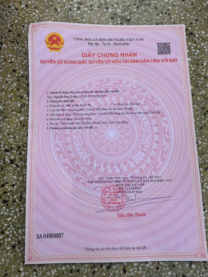 Đất thổ cư 73m² tại Hàm Minh, 254m² giá chỉ 365 triệu - Cơ hội đầu tư tuyệt vời!