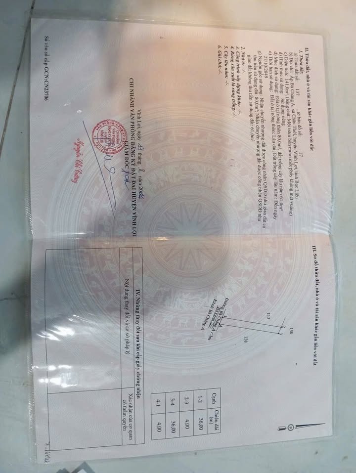 Đất nền xã Châu Thới, Vĩnh Lợi, 144m² chỉ 210 triệu - Cơ hội đầu tư tuyệt vời!