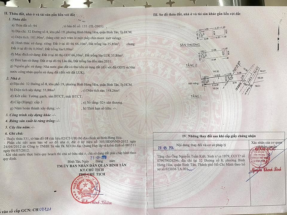 Nhà riêng phường Bình Hưng Hoà, quận Bình Tân, 66m² giá 8.8 tỷ - Gần Aeon Tân Phú!