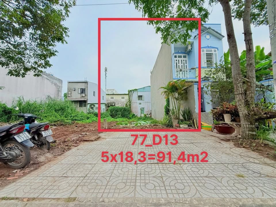 Đất nền 91.4m² đường D13, KDC Hồng Loan 6A - Kết nối thuận lợi chỉ 120m ra đường Trần Hoàng Na!