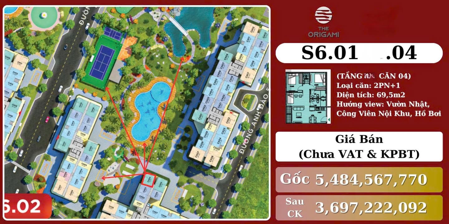 Căn hộ góc 2PN đường Nguyễn Xiển, quận 9, 69m² - View Vườn Nhật cực đẹp!