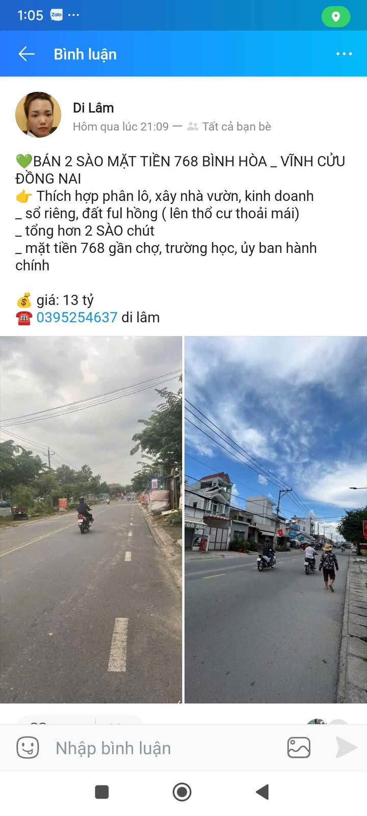 Đất nền mặt tiền đường 768, xã Bình Hòa, Vĩnh Cửu, Đồng Nai 2000m² - Sổ hồng đầy đủ, giá 13 tỷ!