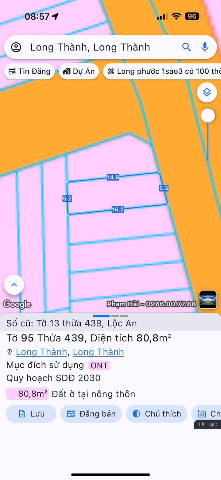 Đất Lộc An 84.8m² giá 2 tỷ - Sổ đỏ chính chủ, mặt tiền đường nhựa 6m