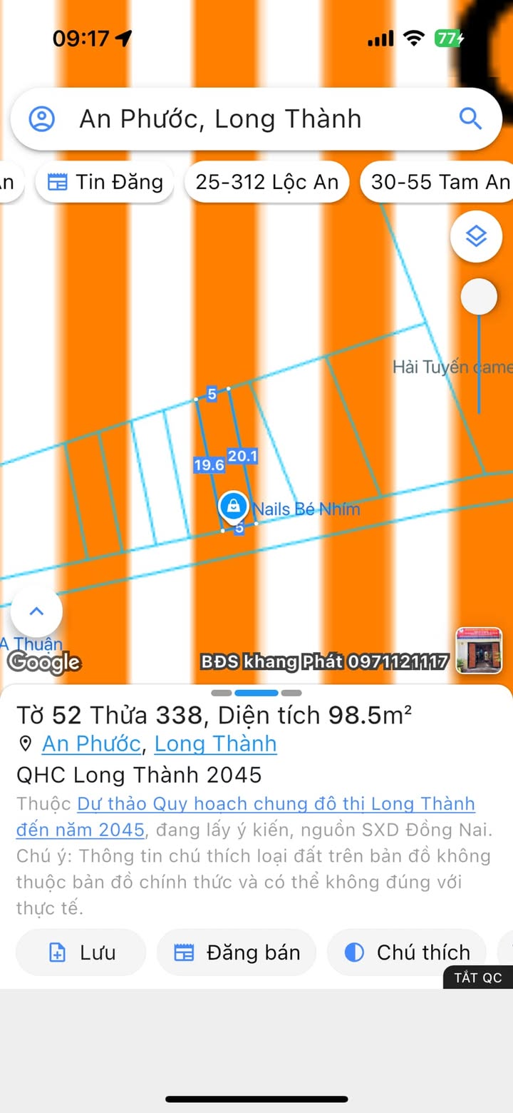 Đất nền ấp 5 An Phước, Long Thành 98m² giá 1.9 tỷ - Tiềm năng sinh lời cao!