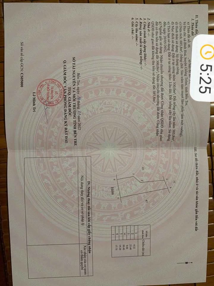 Đất thổ cư 700m² xã Bình Hòa, Giồng Trôm - Kinh doanh đa ngành nghề