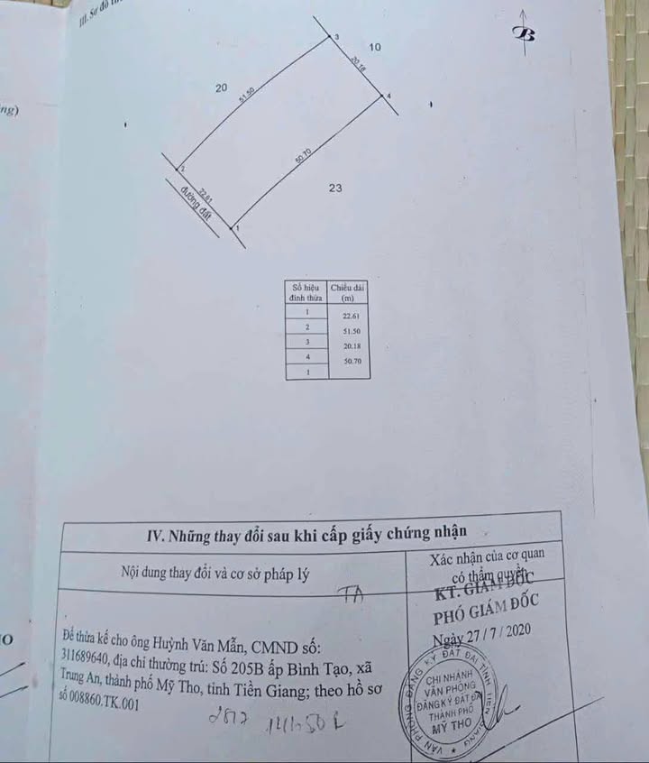 Đất nền Ấp Đồng, xã Trung An, TP Mỹ Tho, 1092m² - Đầu tư tiềm năng!