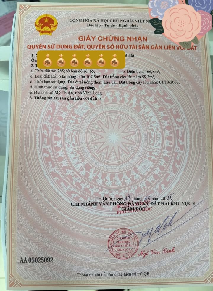 Đất nền mặt tiền đường huyện 87, xã Mỹ Thuận, 166m² - Đầu tư sinh lời tuyệt vời!