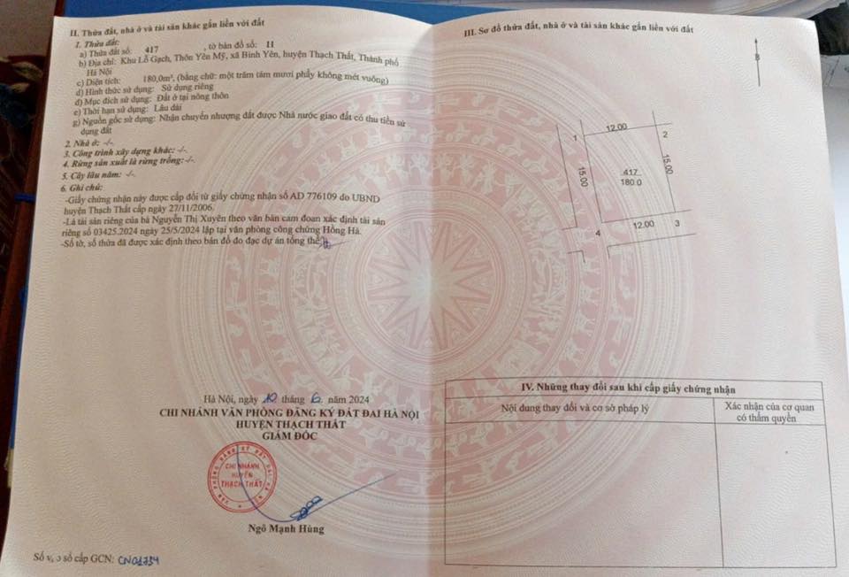 Đất thổ cư 180m² thôn Yên Mỹ, xã Bình Yên - Giá chỉ 1.8 tỷ, bán gấp!