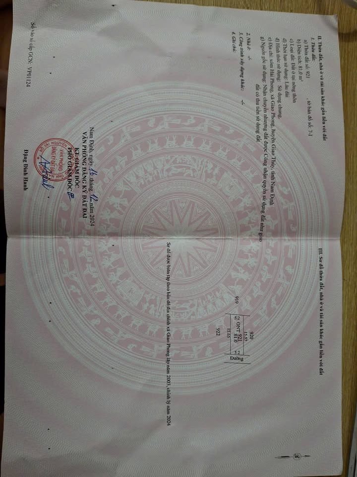 Đất thổ cư Giao Phong, Giao Thủy 81m² - Mặt tiền siêu hiếm 5,2m, giá thương lượng!