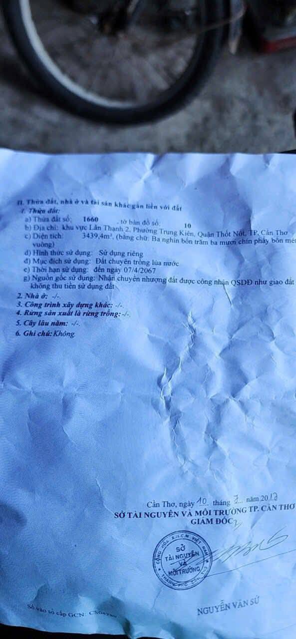 Đất nông nghiệp Thốt Nốt 3900m² giá 1.1 tỷ - Đầu tư tiềm năng ngay hôm nay!