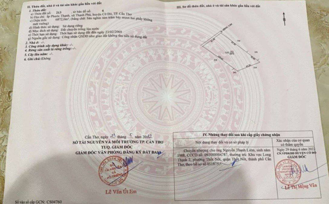 Đất thổ cư 36000m² tại xã Thạnh Phú, huyện Cờ Đỏ, giá 3 tỷ - Đầu tư sinh lời ngay!