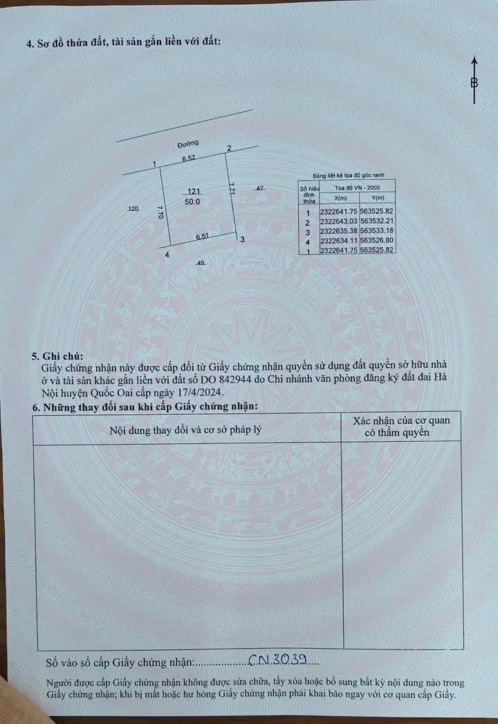 Đất thổ cư Ngọc Liệp, Quốc Oai, 50m² giá 4 tỷ - Sổ hồng chính chủ, ô tô đỗ tận cửa!