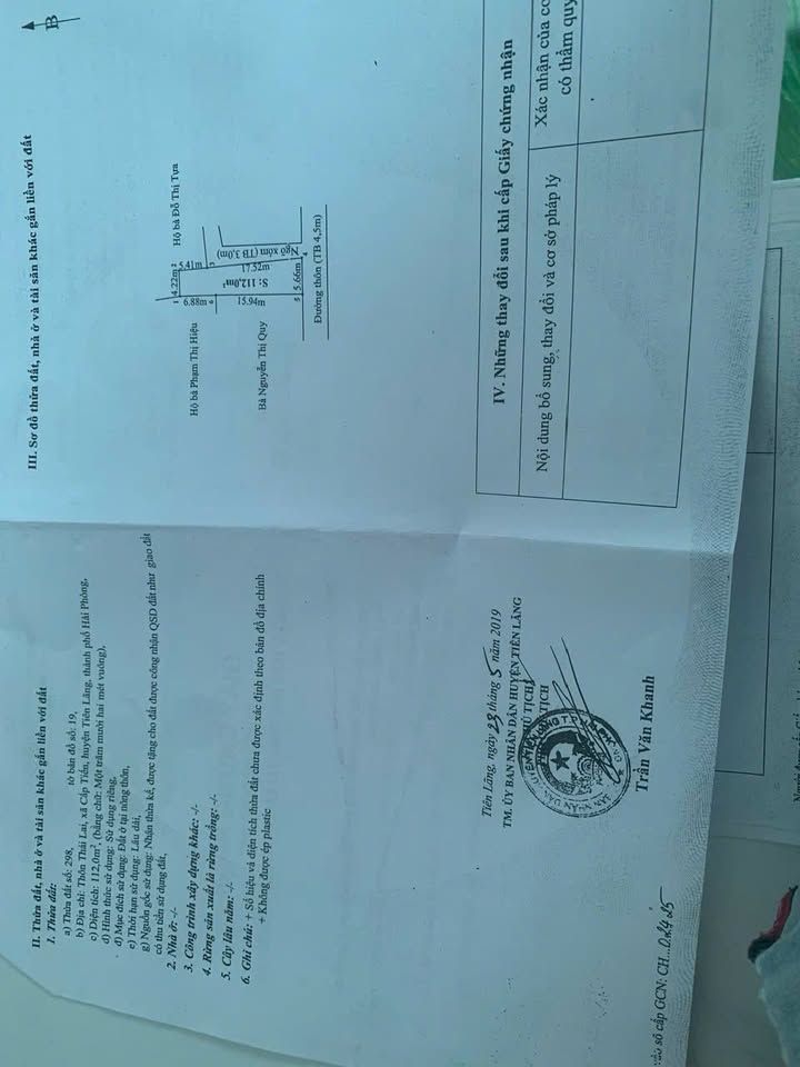 Nhà 2 mặt tiền tại Thái Lai, Tiên Lãng, Hải Phòng – Diện tích 120m², giá thỏa thuận!