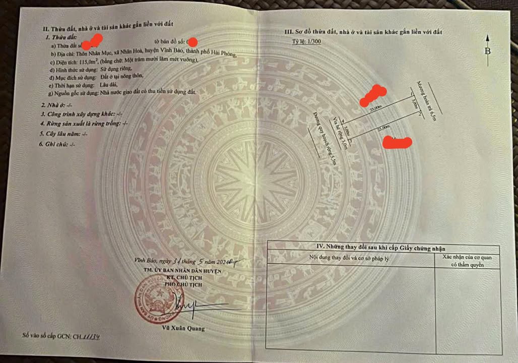 Đất nền Nhân Hoà Vĩnh Bảo 115m² giá 3 tỷ - Cơ hội đầu tư tuyệt vời!