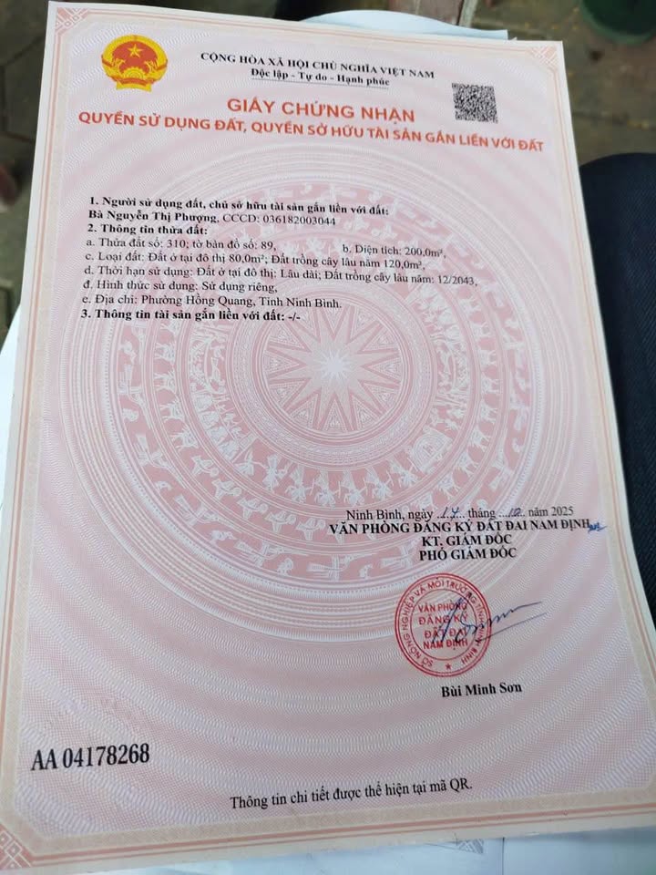 Đất lô góc phường Hồng Quang, Nam Định 200m² - Giá tốt cho người mua nhanh!