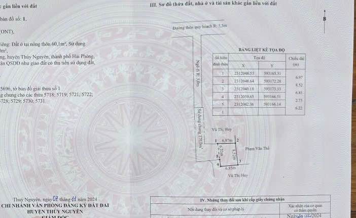 Đất nền Thủy Nguyên 170m² giá 2 tỷ - Tiềm năng tăng giá vượt trội!