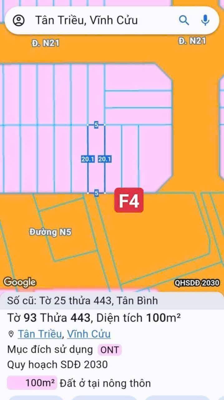 Đất nền KDC Lavender Tân Triều 100m² giá 2.35 tỷ - Sổ riêng thổ cư 100%!