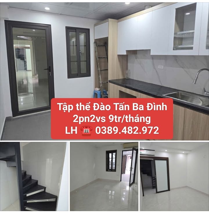 Nhà tập thể cho thuê ngõ 9 Đào Tấn, Ba Đình 60m² giá 9 triệu - Phù hợp cho hộ gia đình và văn phòng!
