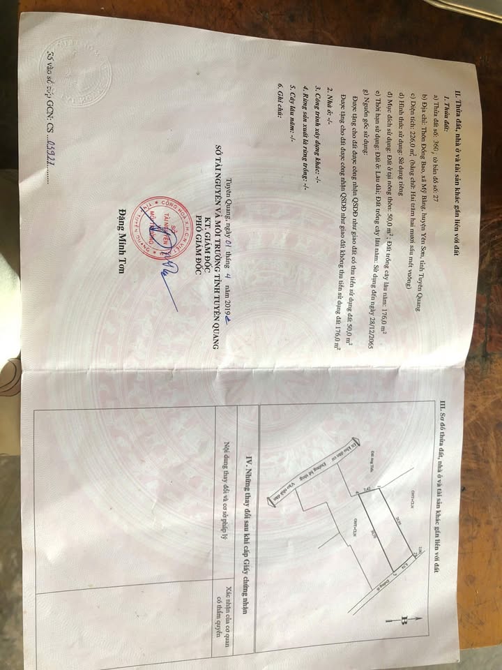 Đất thổ cư Đồng Bao, Mỹ Lâm, Tuyên Quang 226m² giá 900 triệu - Tặng nhà cấp 4!