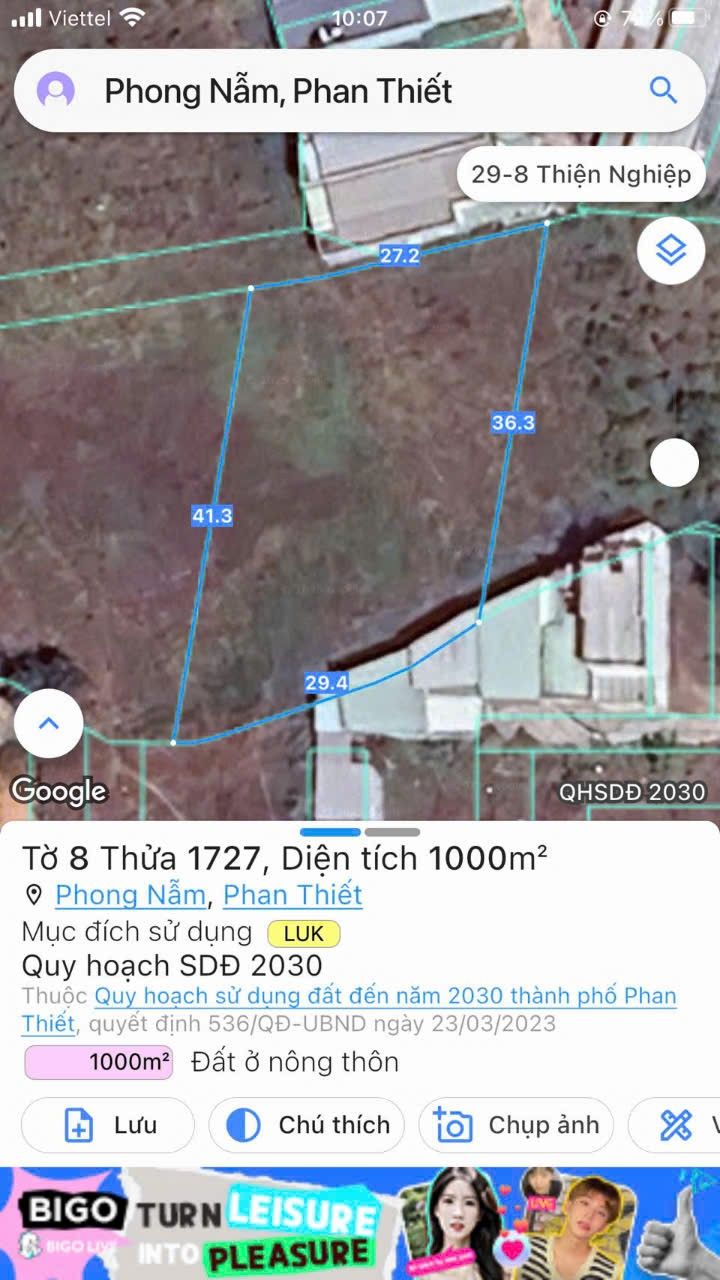 Đất Lúa 1.000m² xã Phong Nẫm - Giá chỉ 800 triệu - Tiềm năng đầu tư lớn!