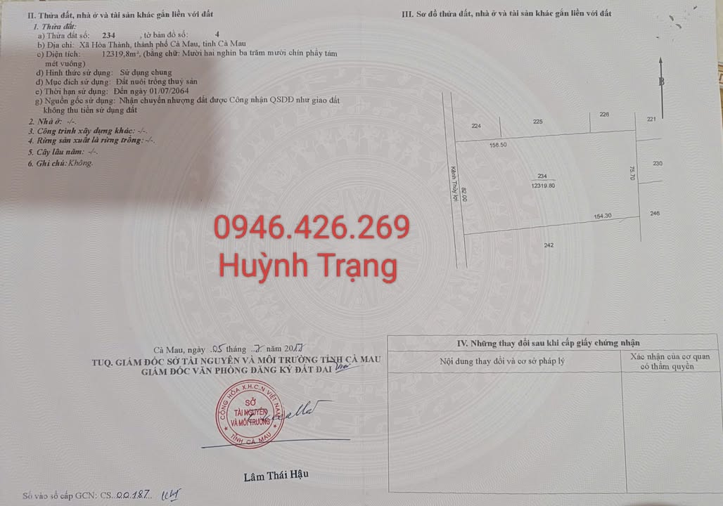 Đất nền 1050m² tại phường Hòa Thành, Cà Mau - Giá mềm dễ thương lượng!