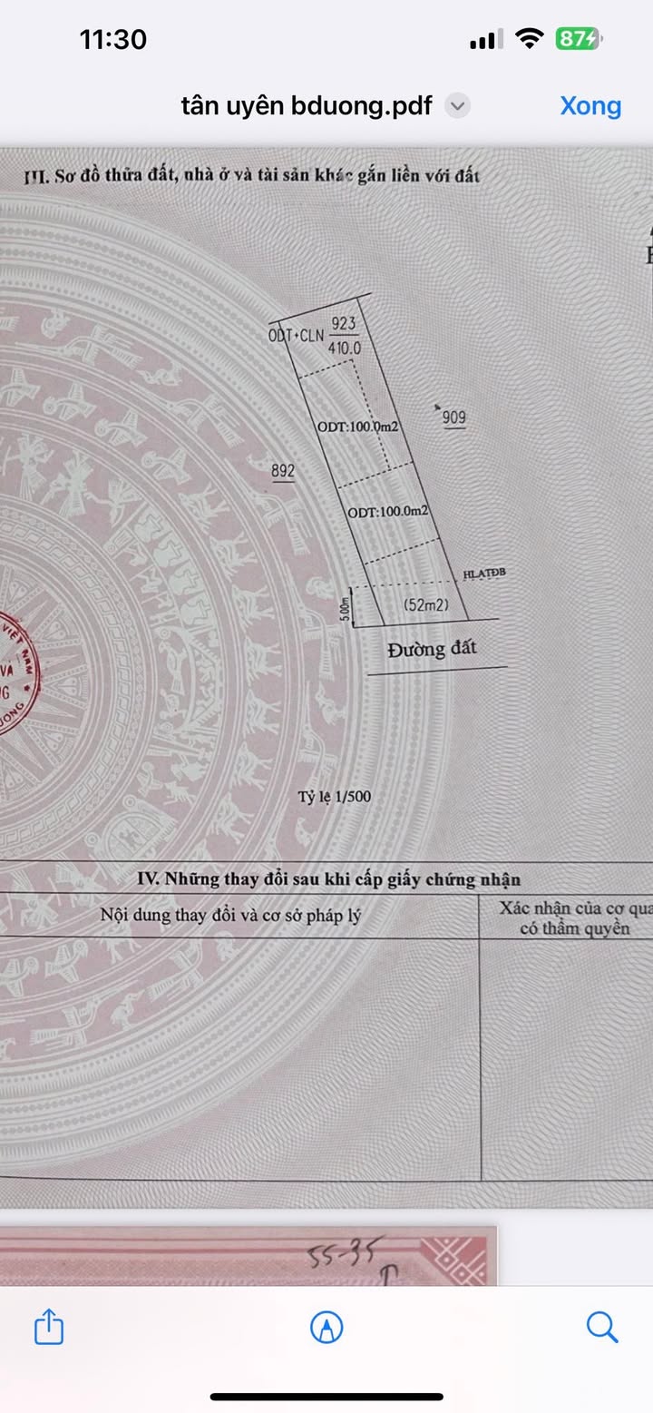 Đất mặt tiền Dx06 Tân Vĩnh Hiệp 420m² giá 7 tỷ - Đầu tư sinh lời ngay!