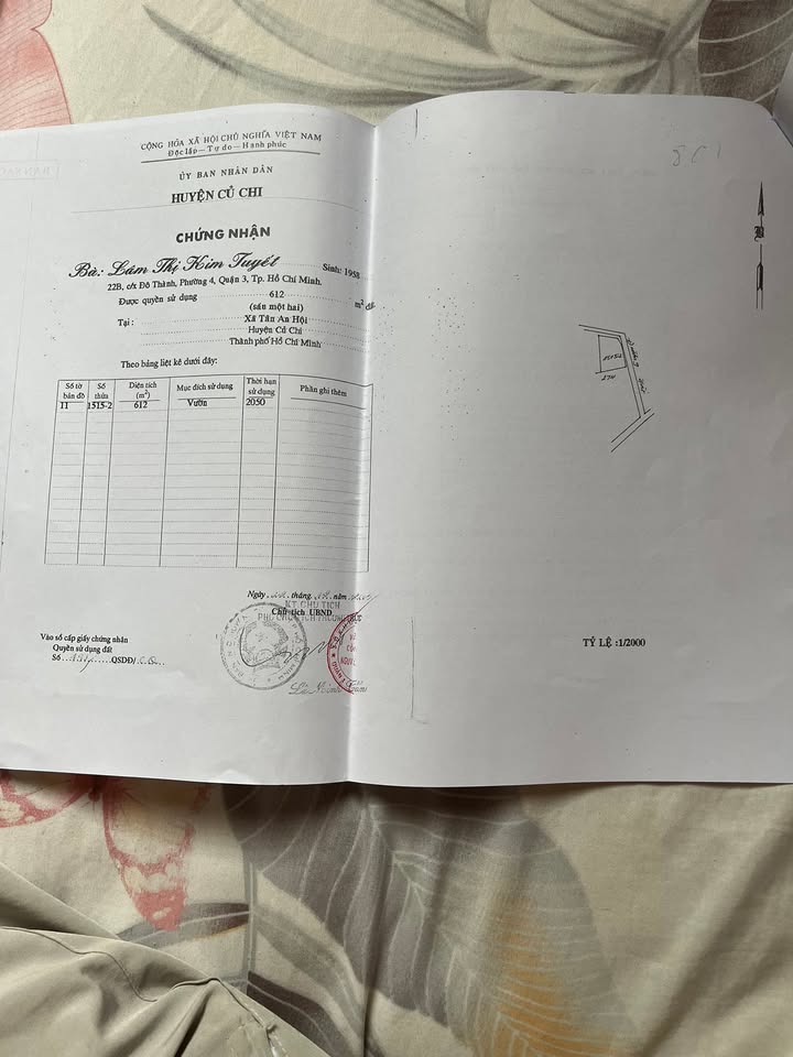 Đất nền Tân An Hội Củ Chi 600m² giá 7.2 tỷ - Chính chủ bán gấp!